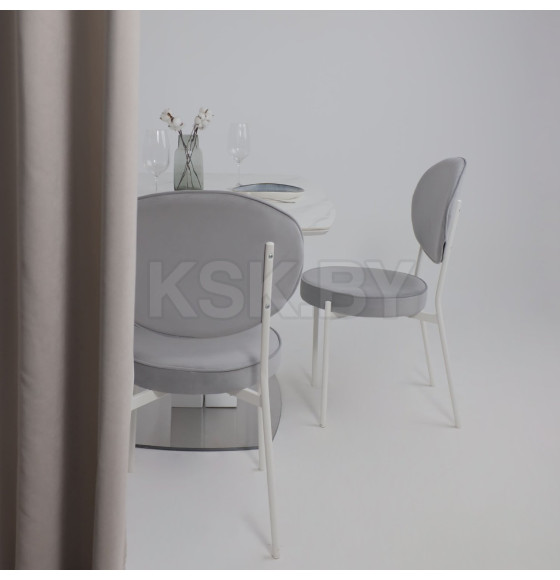 Стол НОТР ДАМ MODERNE, керамика 0 кат. 1400(1800)*850, Камень светло-серый Greys Snow/Белый Муар (117195) 