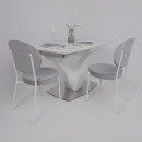 Стол НОТР ДАМ MODERNE, керамика 0 кат. 1400(1800)*850, Камень светло-серый Greys Snow/Белый Муар (117195) 