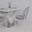 Стол НОТР ДАМ MODERNE, керамика 0 кат. 1400(1800)*850, Камень светло-серый Greys Snow/Белый Муар (117195) 