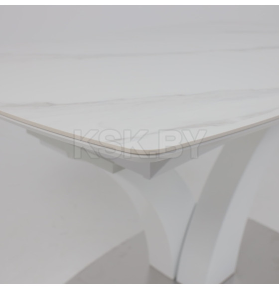 Стол НОТР ДАМ MODERNE, керамика 0 кат. 1400(1800)*850, Камень светло-серый Greys Snow/Белый Муар (117195) 