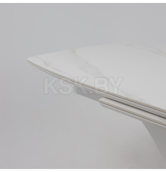 Стол НОТР ДАМ MODERNE, керамика 0 кат. 1400(1800)*850, Камень светло-серый Greys Snow/Белый Муар (117195) 