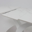 Стол НОТР ДАМ MODERNE, керамика 0 кат. 1400(1800)*850, Камень светло-серый Greys Snow/Белый Муар (117195) 