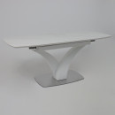 Стол НОТР ДАМ MODERNE, керамика 0 кат. 1400(1800)*850, Камень светло-серый Greys Snow/Белый Муар (117195) 