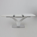 Стол НОТР ДАМ MODERNE, керамика 0 кат. 1400(1800)*850, Камень светло-серый Greys Snow/Белый Муар (117195) 