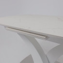 Стол НОТР ДАМ MODERNE, керамика 2 кат. 1400(1800)*850, Камень белый Calacata vagli/Белый Муар (117056) 