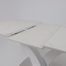 Стол НОТР ДАМ MODERNE, керамика 2 кат. 1400(1800)*850, Камень белый Calacata vagli/Белый Муар (117056) 