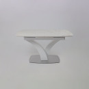 Стол НОТР ДАМ MODERNE, керамика 2 кат. 1400(1800)*850, Камень белый Calacata vagli/Белый Муар (117056) 