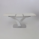 Стол НОТР ДАМ MODERNE, керамика 2 кат. 1400(1800)*850, Камень белый Calacata vagli/Белый Муар (117056) 