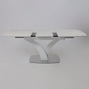 Стол НОТР ДАМ MODERNE, керамика 2 кат. 1400(1800)*850, Камень белый Calacata vagli/Белый Муар (117056) 