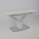 Стол НОТР ДАМ MODERNE, керамика 2 кат. 1400(1800)*850, Камень белый Calacata vagli/Белый Муар (117056) 