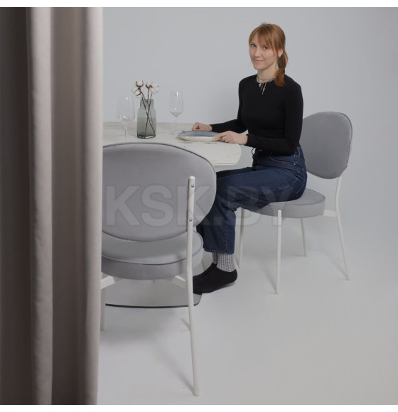 Стол НОТР ДАМ MODERNE, керамика 2 кат. 1400(1800)*850, Камень белый Calacata vagli/Белый Муар (117056) 