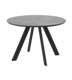 Стол RONDY-116, круглый нераздвижной 116, DOLMEN GREY PREMIUM CER/Черный