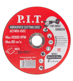 Диск отрезной по металлу 150x22,2x1,6 мм (упак. 10 шт.) P.I.T. ACTW01-1502