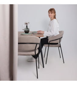 Стул AV 433, светло-коричневый бархат H-61/черный