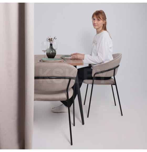 Стул AV 433, светло-коричневый бархат H-61/черный (120092) 