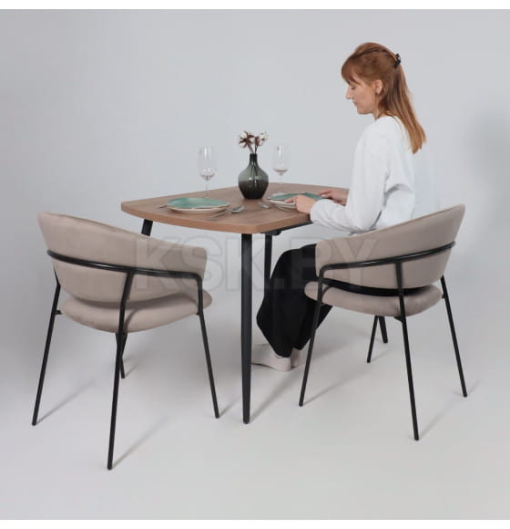 Стул AV 433, светло-коричневый бархат H-61/черный (120092) 