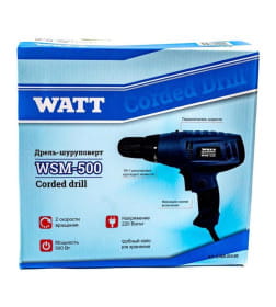 Дрель-шуруповерт сетевая WATT WSM-500
