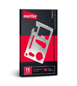 Набор инструментов-карточка 45х70мм, 15 функций Smartbuy tools