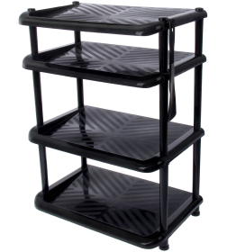 Этажерка для обуви "КОМФОРТ" 4 полки с рожком, черная Полимербыт 4340500