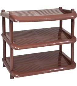 Этажерка для обуви "КОМФОРТ", 3 полки, коричневая Полимербыт 4392302