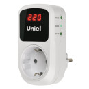 Реле напряжения однофазное. 16А. 3500Вт. с заземлением UBR-E35 WHITE Uniel (UL-00012537) 