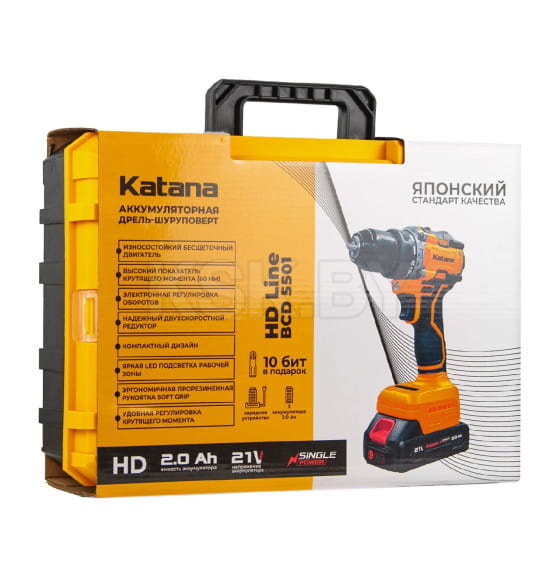 Дрель-шуруповерт аккумуляторная Katana HD Line BCD5501 (KBCD5501.00) 