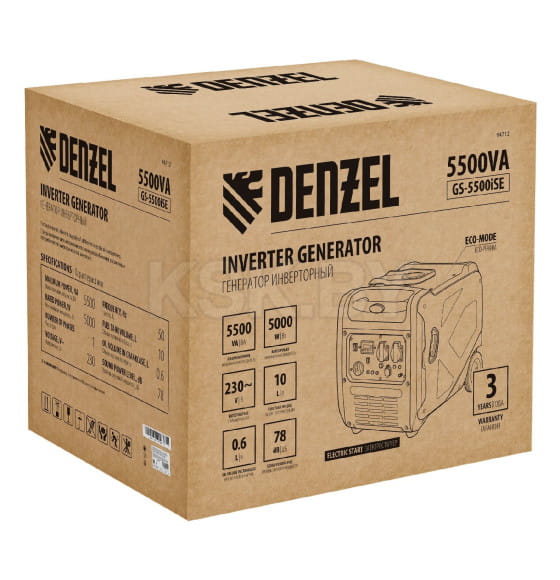 Генератор инверторный Denzel GS-5500iSE (94712) 