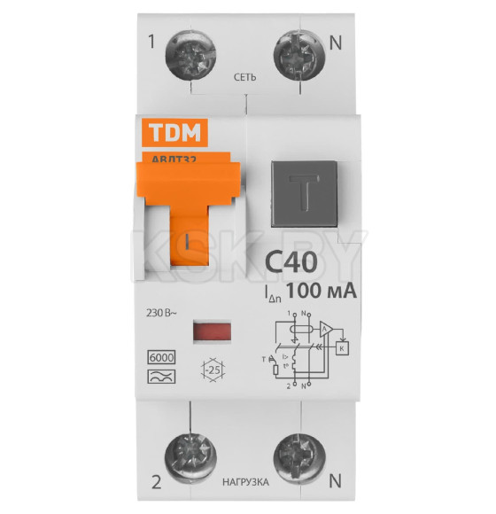 Автоматический выключатель дифференциального тока 32 С40 100мА TDM SQ0202-0205 (SQ0202-0205) 
