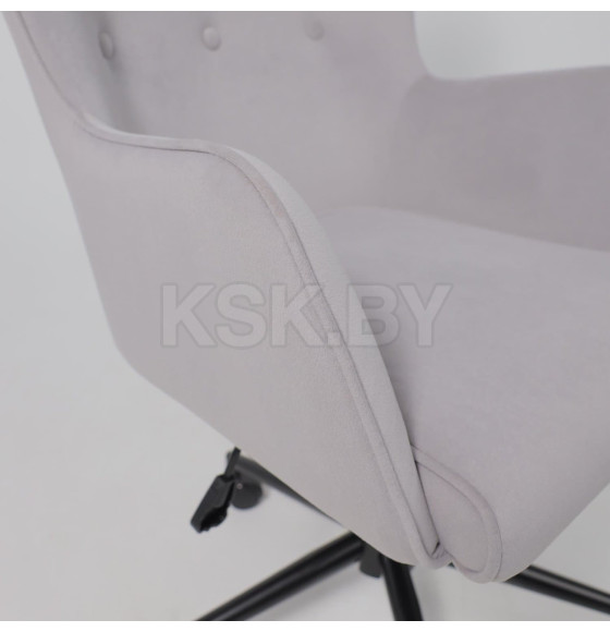 Кресло поворотное BELLA XL black, Kiton 722 Smoke, велюр/светло-серый (116157) 