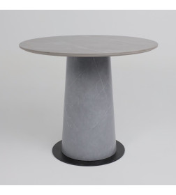 Стол AV 2317, МДФ+керамика, нераздвижной 900 серый, матовый LARKA GREY/черный+HPL Будда