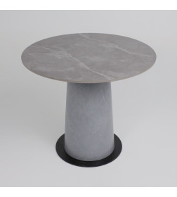 Стол AV 2317, МДФ+керамика, нераздвижной 900 серый, матовый LARKA GREY/черный+HPL Будда