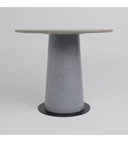 Стол AV 2317, МДФ+керамика, нераздвижной 900 серый, матовый LARKA GREY/черный+HPL Будда