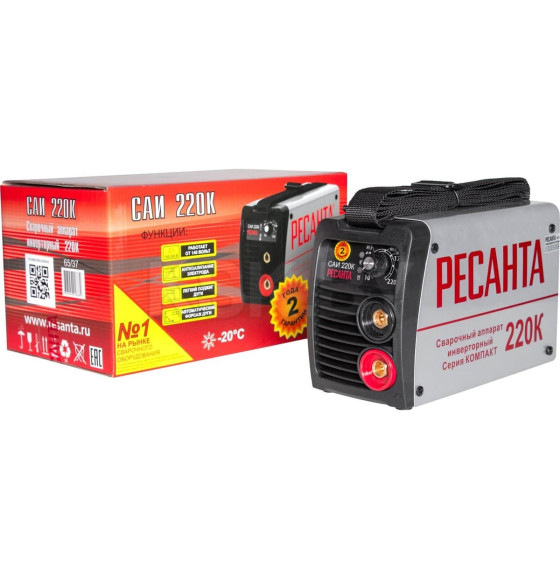 Сварочный аппарат инверторный Ресанта САИ220К (компакт) (65/37) 
