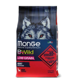 Сухой корм Monge Dog BWild LOW GRAIN для взрослых собак, низкозерновой, из мяса оленя 2,5кг