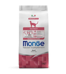 Сухой корм Monge Cat Speciality Line Monoprotein Sterilised для стерилизованных кошек, из говядины 1,5 кг