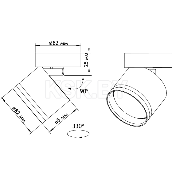 Светильник накладной поворотный GX53 (21045) круг черный TruEnergy (21045) 