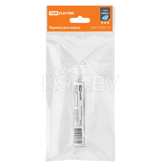 Припой ПОС 61, трубка с канифолью Ø0,8 мм, 10 г, колба "Алмаз" TDM SQ1025-1601 (SQ1025-1601) 