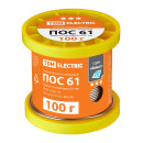Припой ПОС 61, трубка с канифолью Ø1 мм, 100 г, катушка 