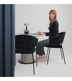 Стол AV 2317, МДФ+керамика, нераздвижной 900 серый, матовый CARMEN LIDHT GREY/черный+HPL Бетао