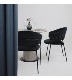 Стол AV 2317, МДФ+керамика, нераздвижной 900 серый, матовый CARMEN LIDHT GREY/черный+HPL Бетао