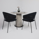 Стол AV 2317, МДФ+керамика, нераздвижной 900 серый, матовый CARMEN LIDHT GREY/черный+HPL Бетао (119696) 