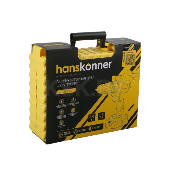 Дрель-шуруповерт аккумулярторная Hanskonner HCD1865BLC (HCD1865BLC) 