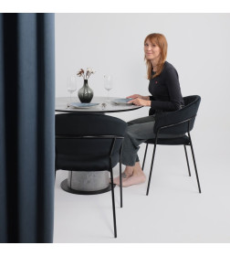 Стол AV 1317, HPL+МДФ, нераздвижной 1000 Мрамор Марквина синий/черный