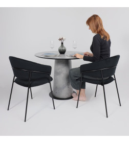 Стол AV 1317, HPL+МДФ, нераздвижной 1000 Мрамор Марквина синий/черный