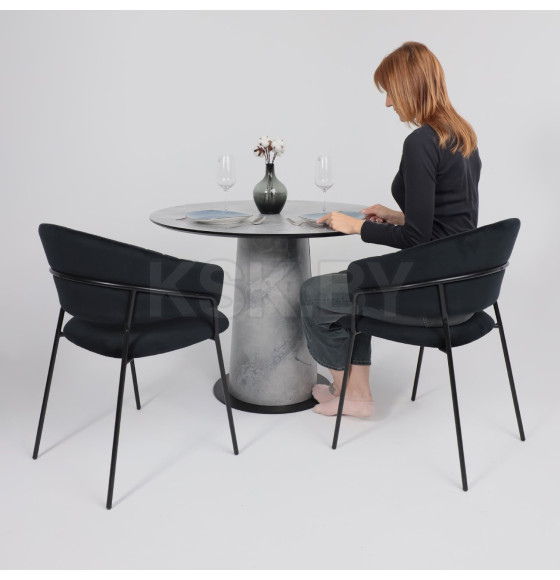 Стол AV 1317, HPL+МДФ, нераздвижной 1000 Мрамор Марквина синий/черный (119700) 