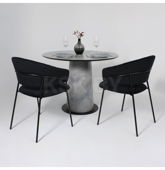 Стол AV 1317, HPL+МДФ, нераздвижной 1000 Мрамор Марквина синий/черный (119700) 