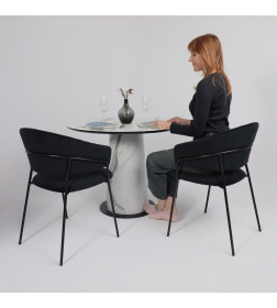 Стол AV 1317, HPL+МДФ, нераздвижной 1000 Мрамор белый/черный