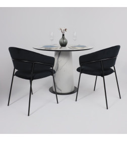 Стол AV 1317, HPL+МДФ, нераздвижной 1000 Мрамор белый/черный