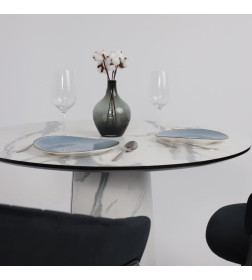 Стол AV 1317, HPL+МДФ, нераздвижной 1000 Мрамор белый/черный