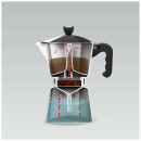 Гейзерная кофеварка 300 мл алюминий MR-1666-6-Black Espresso Moka Maestro (MR-1666-6-Black) 